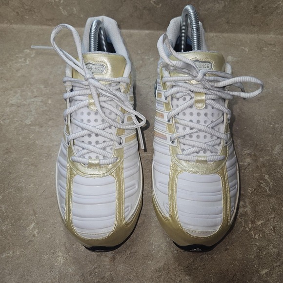 adidas Bounce Shoes Mens 8‎ Women 9 White Gold Leather Athletic Sneakers 2007 main image 10